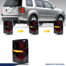 Load image into Gallery viewer, inginuity time LED Tail Lights for Honda Pilot 2009-2015 EX-L Touring LX Start-up Animation Sequential Turn Signal Black Rear Lamps Assembly

