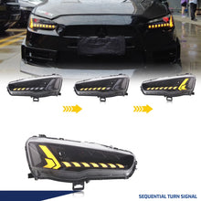 Load image into Gallery viewer, inginuity time LED Audi Headlights for Mitsubishi Lancer &amp; Lancer EVO X 2009-2020 Start-up Animation Sequential Turn Signal Front Lamps Assembly
