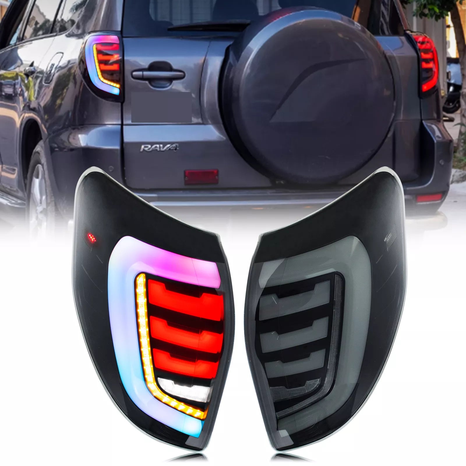 inginuity time LED RGB Tail Lights for Toyota RAV4 2006-2012 Start-up ...