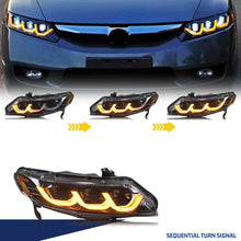 Load image into Gallery viewer, inginuity time LED Headlights for Honda Civic 2006-2011 EX LX Si DX Start-up Animation Sequential Turn Signal Front Lamps Assembly

