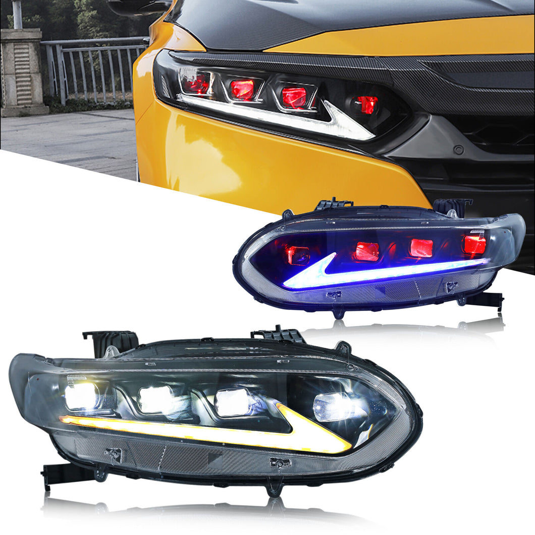 18-22 Honda Accord 10th Gen Sedan RGB LED Projector Headlights Assembl 18-22 Honda Accord 10th Gen Sedan RGB LED Projector Headlights Assembl