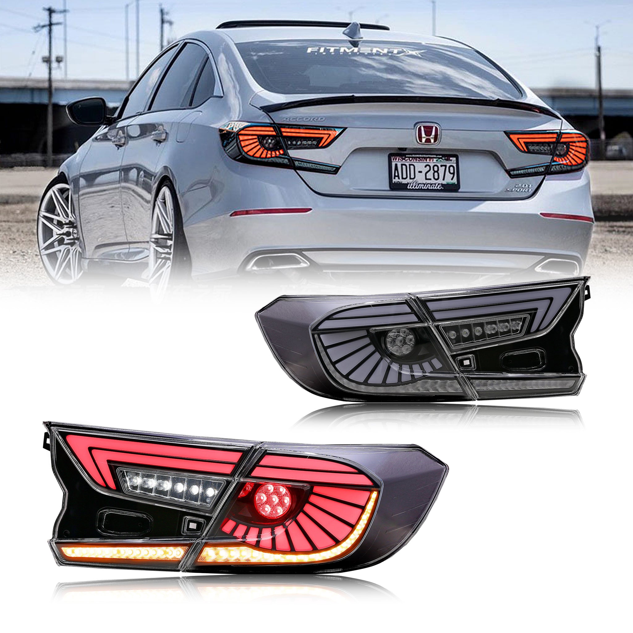 inginuity time LED Clear White Eagle Eye V6 Tail Lights for Honda