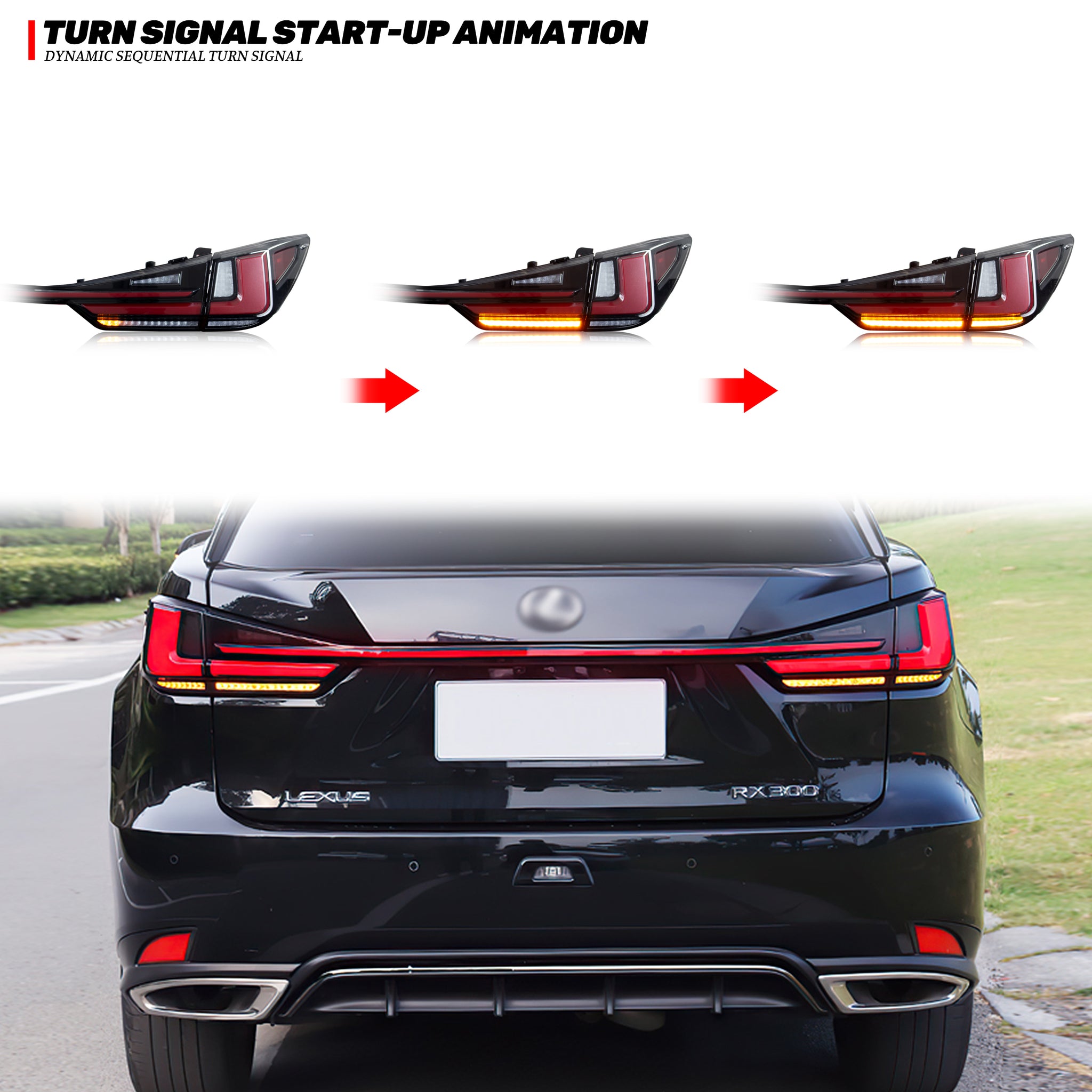 inginuity time LED Facelift Tail Lights with Trunk Lamp for Lexus RX45