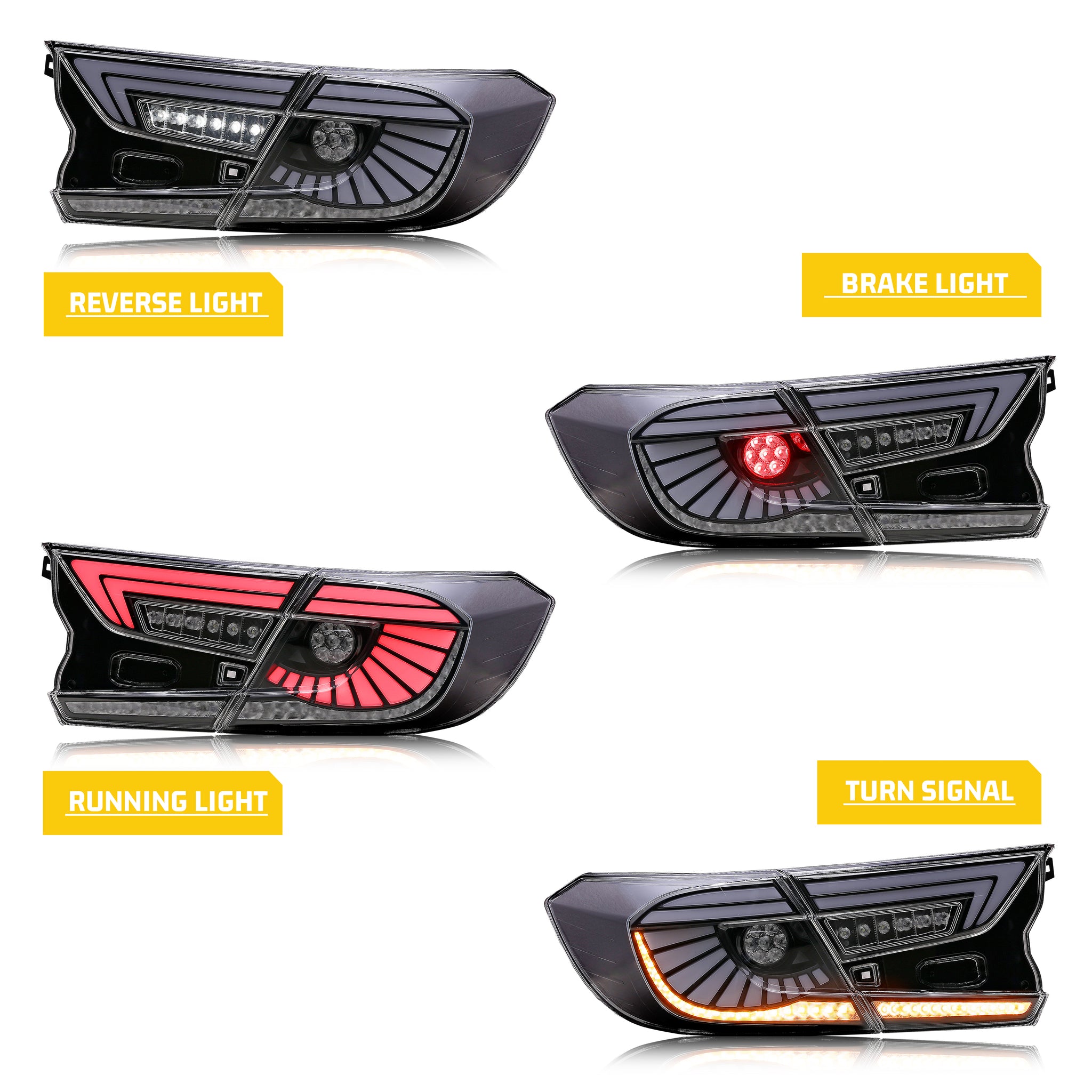 White Rear Light inginuity time LED Clear White Eagle Eye V6 Tail Lights for Honda Acco ...