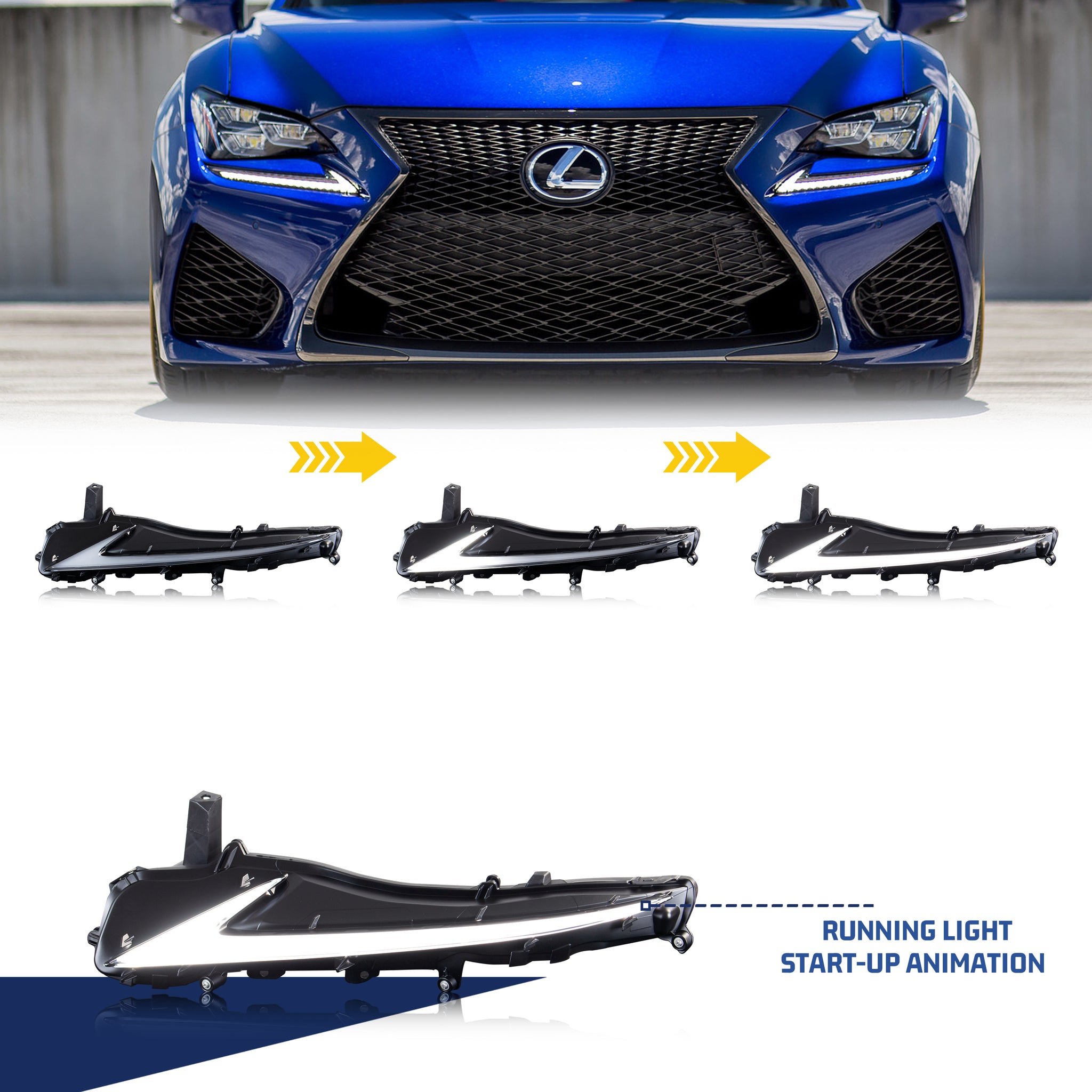 inginuity time LED Blue Animation Daytime Running Light kit for