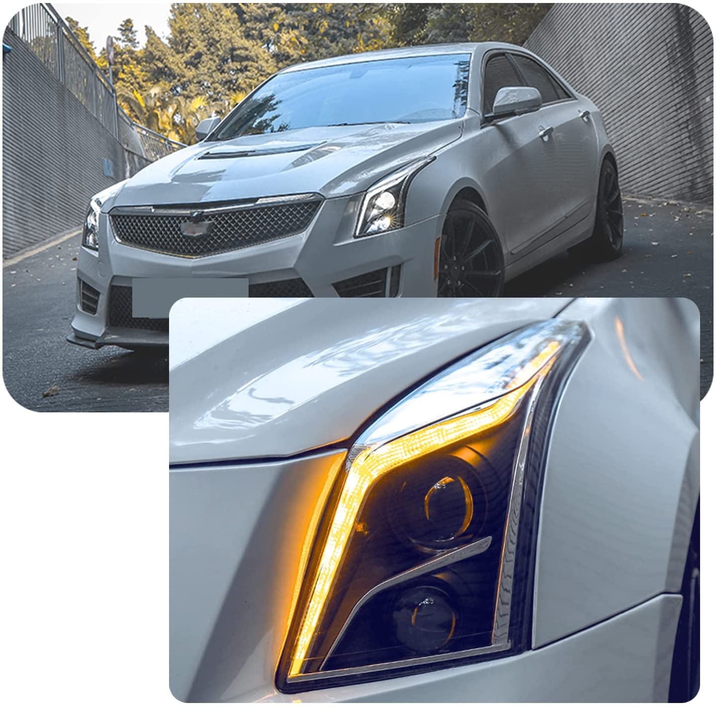 inginuity time LED Headlights for Cadillac ATS 2013-2019 With Start Up ...