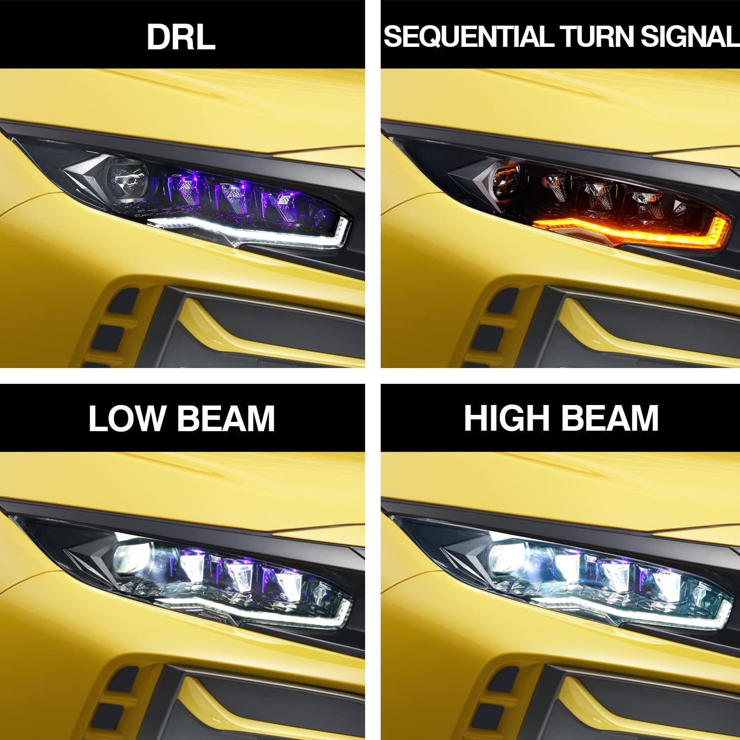inginuity time LED 4 プロジェクター ヘッドライト 2016-2021 ホンダ