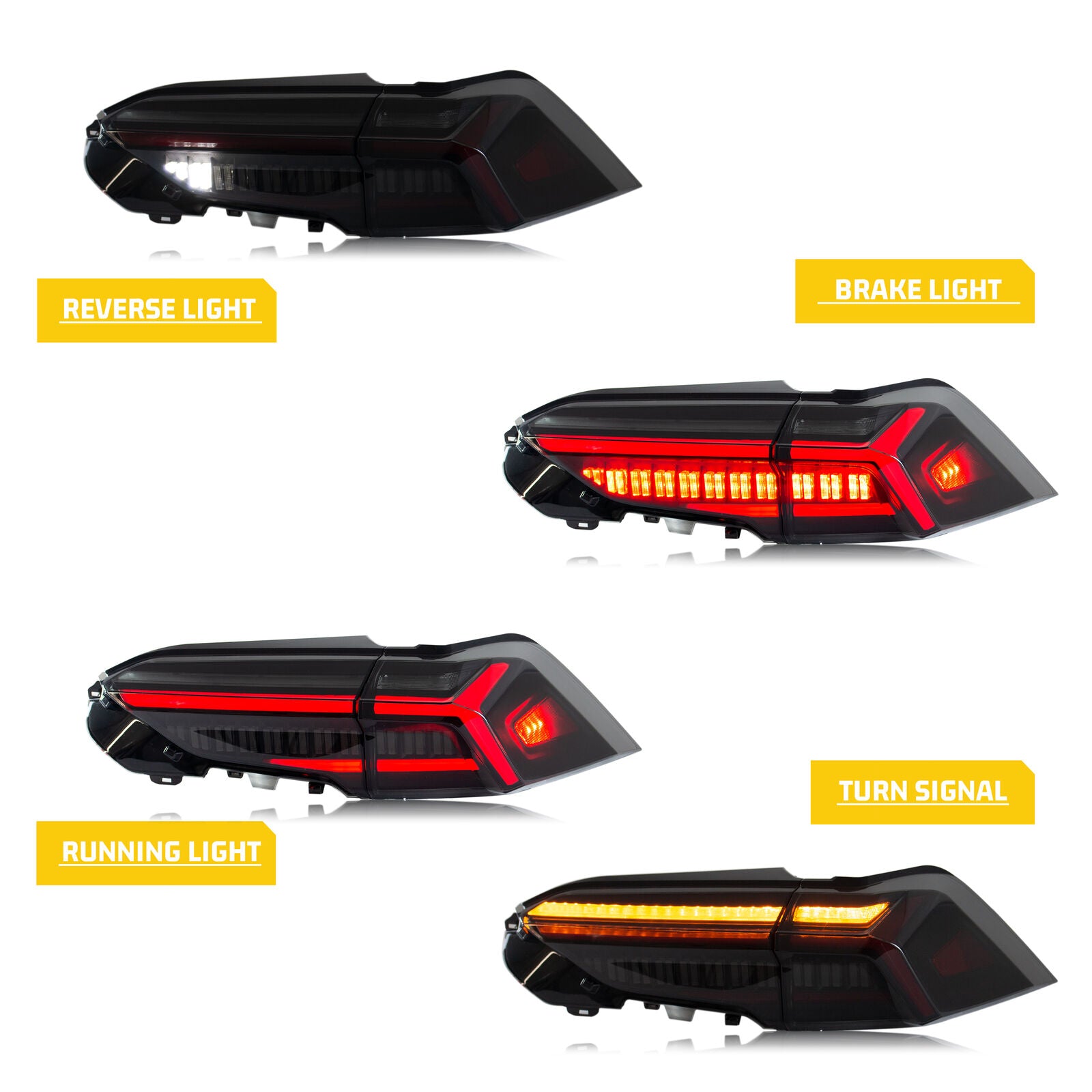 MZORANGE Passenger Side Tail Light Assembly For Toyota RAV4 2019-2023 – Black Housing, LED+Halogen