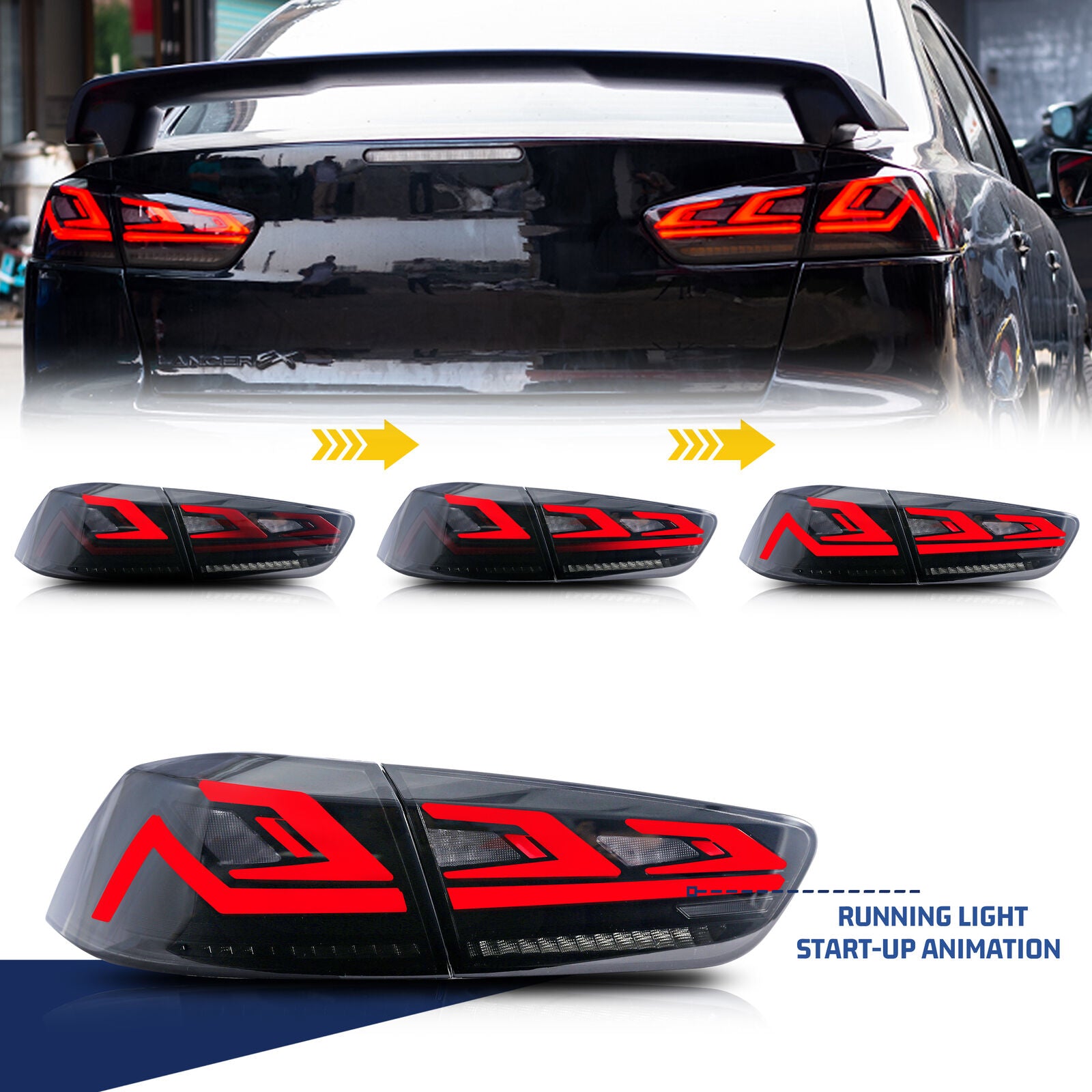 Lancer Inuit inginuity time LED Tail Lights for Mitsubishi Lancer & EVO X 2008-2017 ...