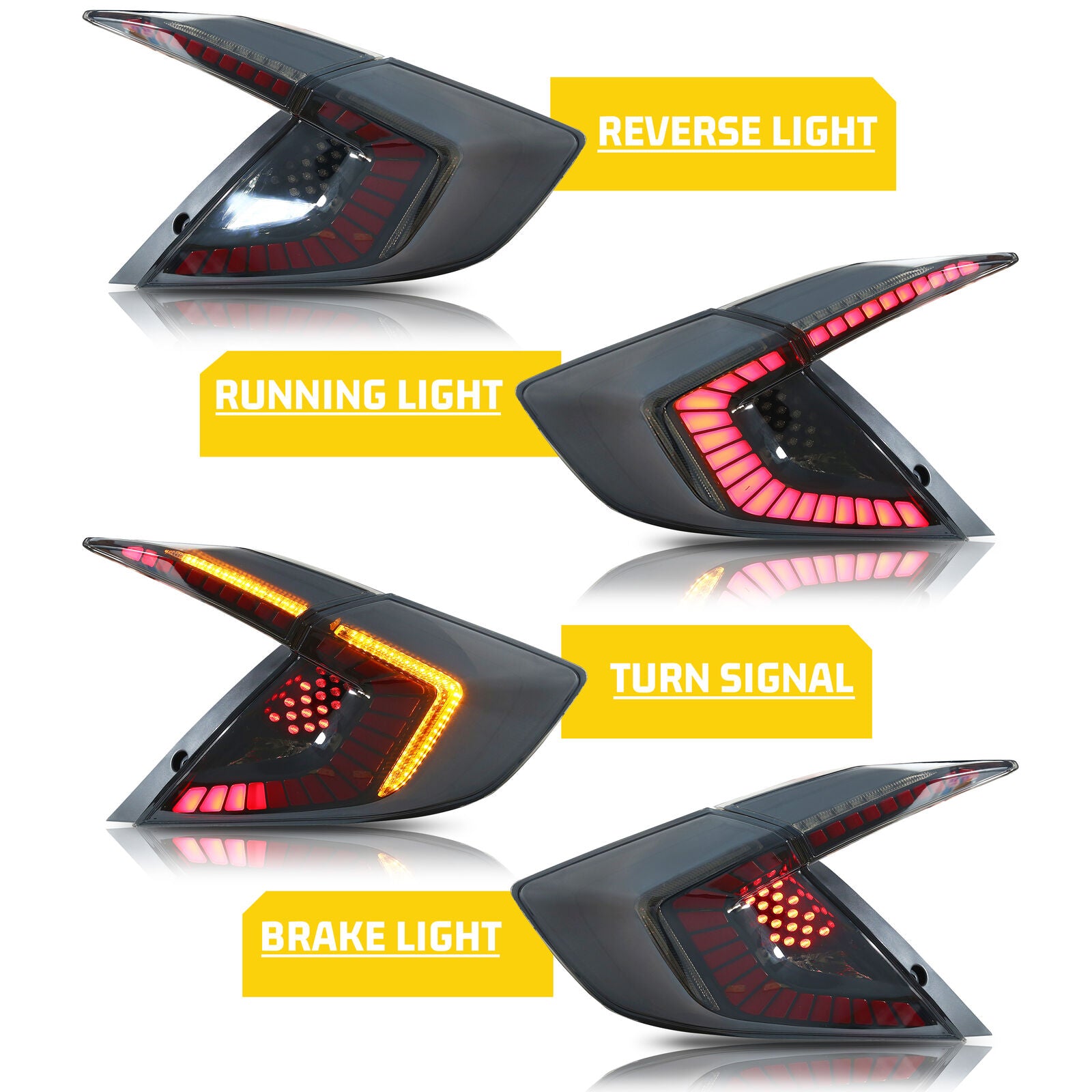 7443 LED No Hyper Flash Amber White Switchback for Jeep