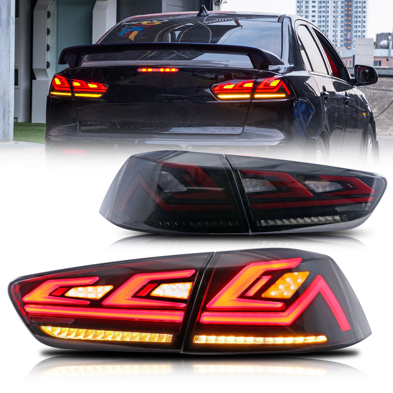 Lancer Inuit inginuity time LED Tail Lights for Mitsubishi Lancer & EVO X 2008-2017 ...