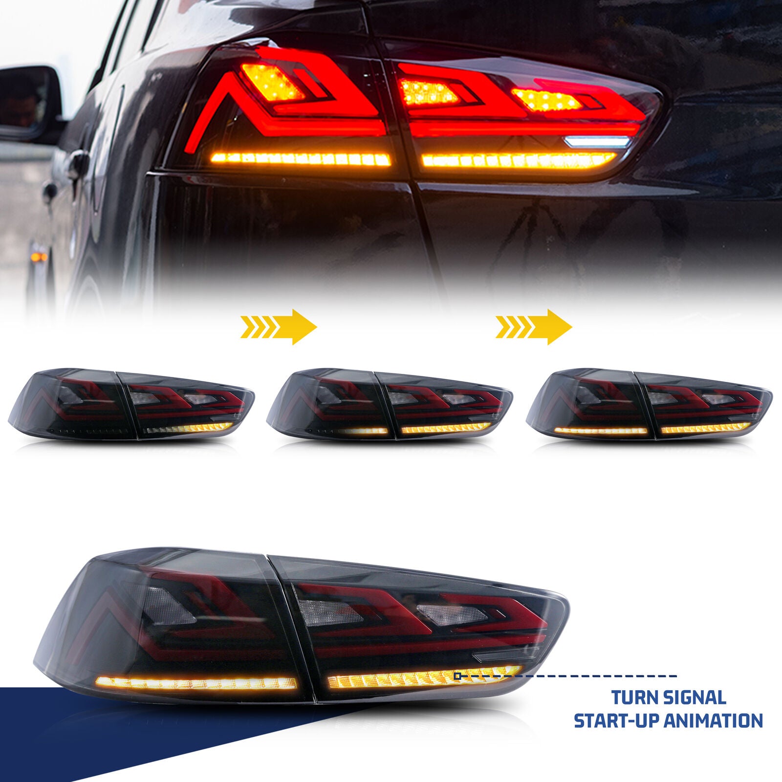 Lancer Inuit inginuity time LED Tail Lights for Mitsubishi Lancer & EVO X 2008-2017 ...